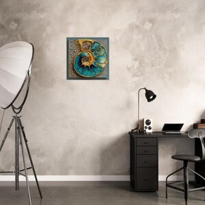 Abstract Ammonite Geode Fossil Art Print on Aluminum - 5 Sizes image 7