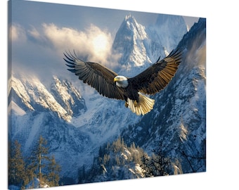 Weißkopfseeadler Leinwanddruck: Berg Wildtiere Kunst