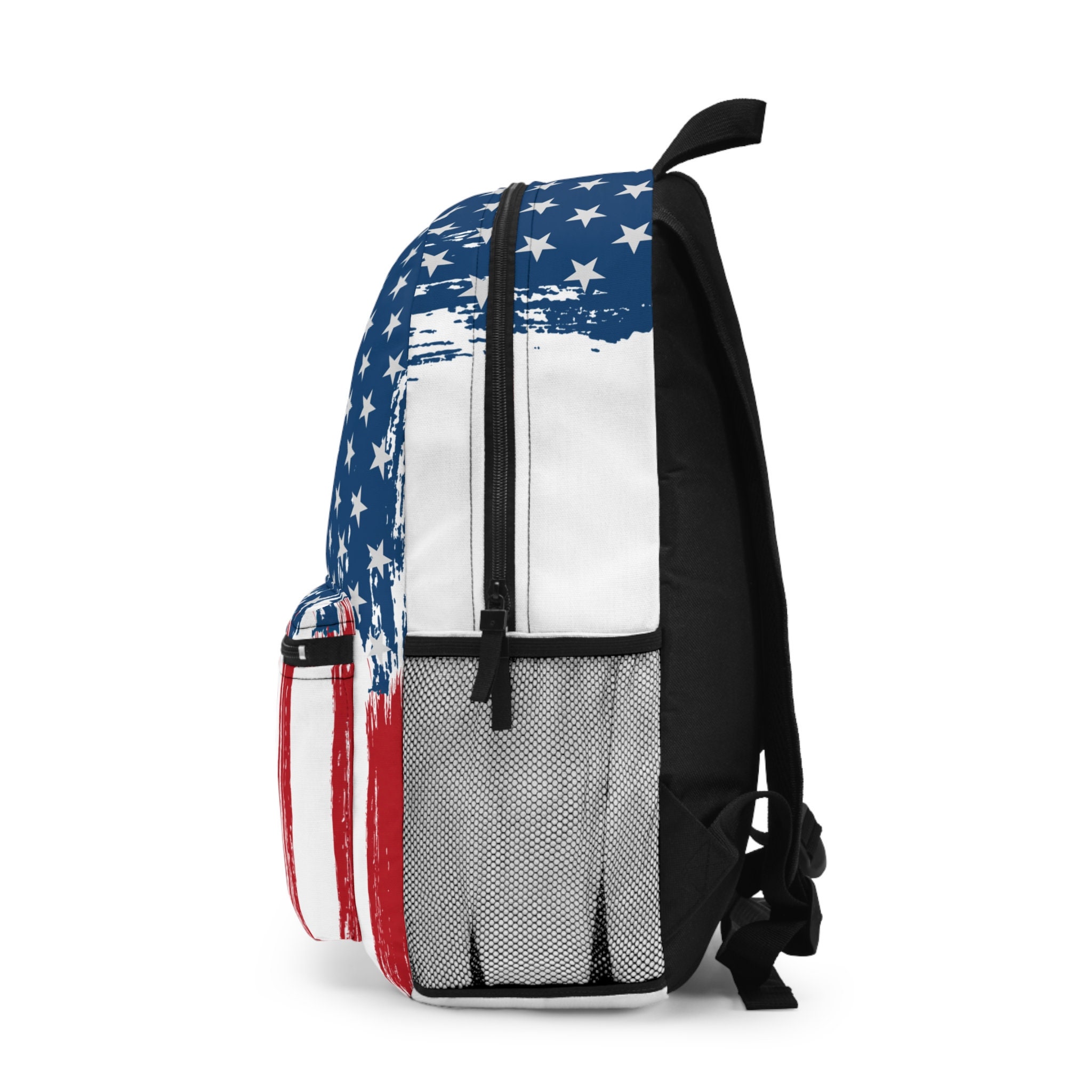 9601 Grunge Usa American Flag White & Black Mini Backpack Purse Travel Bag US Flag Stars and Stripes Crossbody Shoulder Bag USA  main image 3