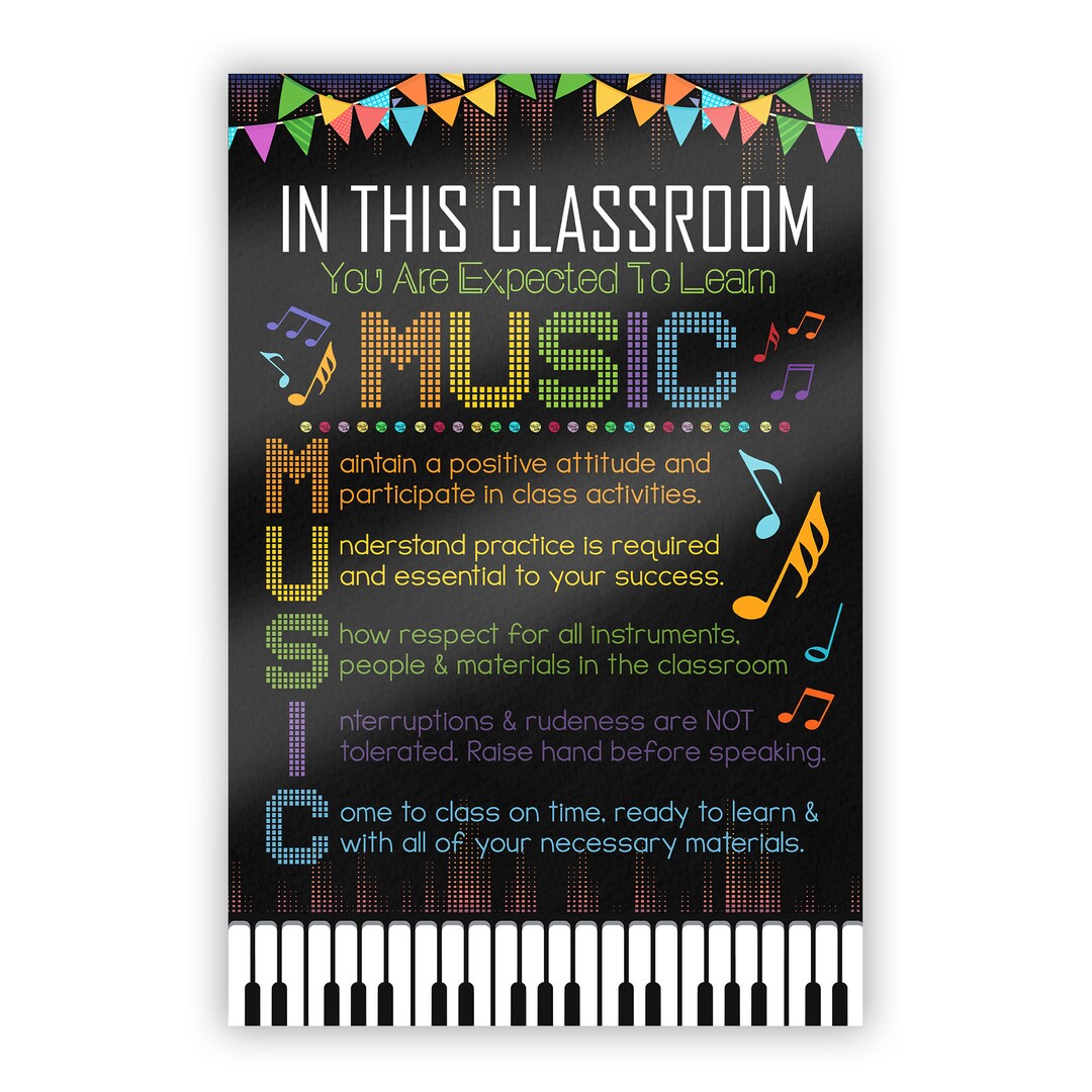Music Classroom Poster Music Classroom Decor Classroom Rules - Etsy