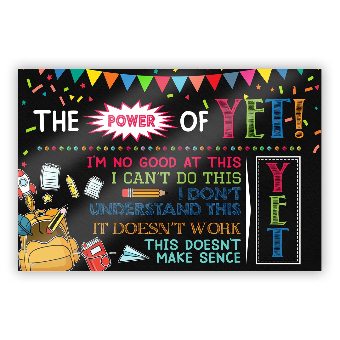 The Power of yet Printable Poster Growth Mindset - Etsy
