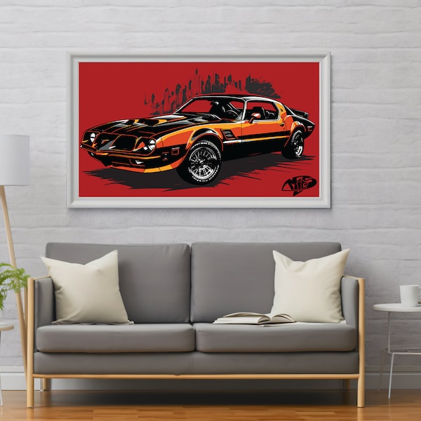 Fully Editable 1978 Pontiac Firebird Trans AM Vector Art - Digital Download for Vinyl & Print