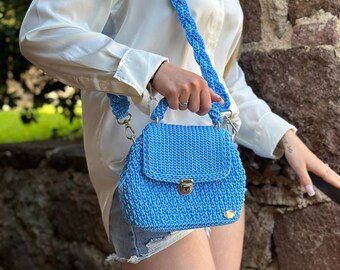 small blue bag
