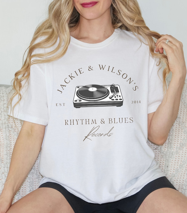 Comfort Colors, Jackie and Wilson Record Shop Shirt, Graphic Tee, Trendy Oversized Vintage White