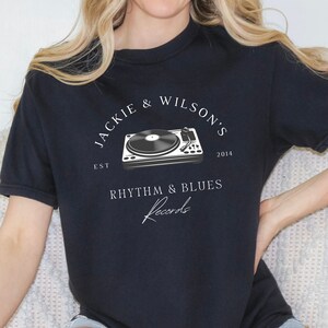 Comfort Colors, Jackie and Wilson Record Shop Shirt, Graphic Tee, Trendy Oversized Vintage Black