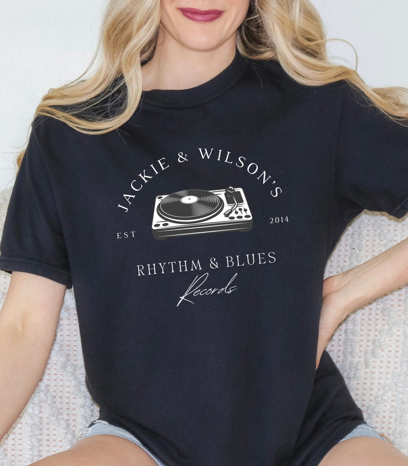 Comfort Colors, Jackie and Wilson Record Shop Shirt, Graphic Tee, Trendy Oversized Vintage Black