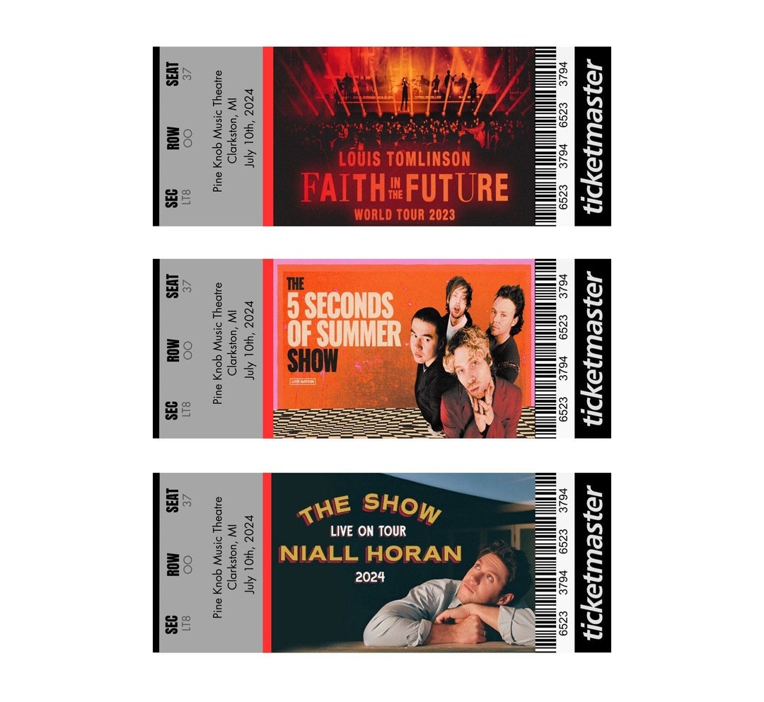 Custom Souvenir Concert Ticketdigital or Physical Etsy