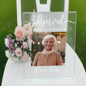 Reserved Memorial Sign Wedding Decor, Personalized Memorial Plaque Sympathy Gift, In Loving Memory Present, Custom Mother Memorial Plaque