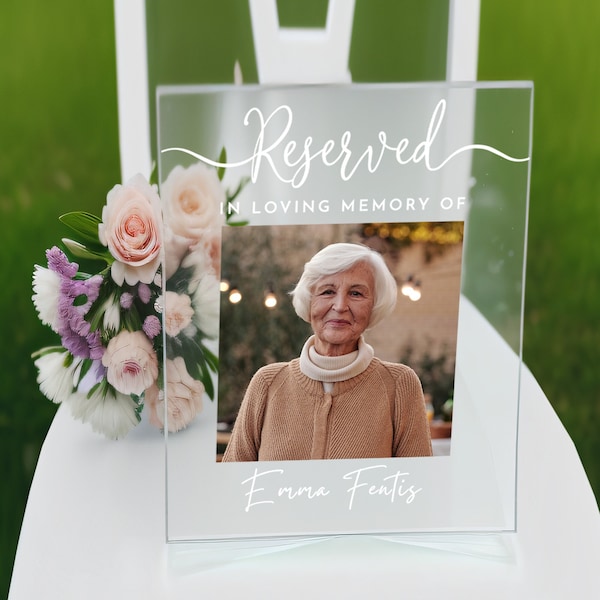 Reserved Memorial Sign Wedding Decor, Personalized Memorial Plaque Sympathy Gift, In Loving Memory Present, Custom Mother Memorial Plaque
