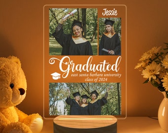 Regalos de graduación personalizados, luz nocturna de lámpara fotográfica de graduación, regalos de graduación para ella, regalos de graduación de doctorado, regalos de graduación para él