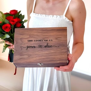 Aangepaste herinnering aandenken houten liefdesdoos, trouwkaartdoos, cadeau paar, cadeau voor haar, cadeau vriendje, verlovingscadeau, huwelijkscadeau