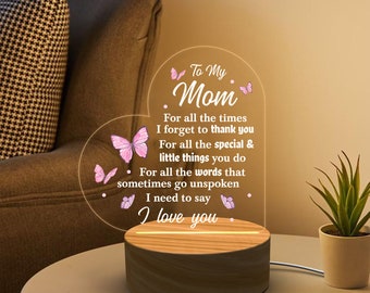 Personalized Night Light Mothers Day Gifts, Personalized Gifts, Birthday Gifts, Led Night from Daughter Son, Gift for Mom, Best Mom Ever