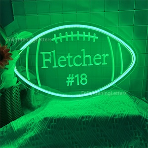 Football Led Sign Custom Wall Decor, Neon Name Sign Christmas Gift,  Led Name Sign Custom Teenage Boy Gift, Neon Lights Personalized Gifts