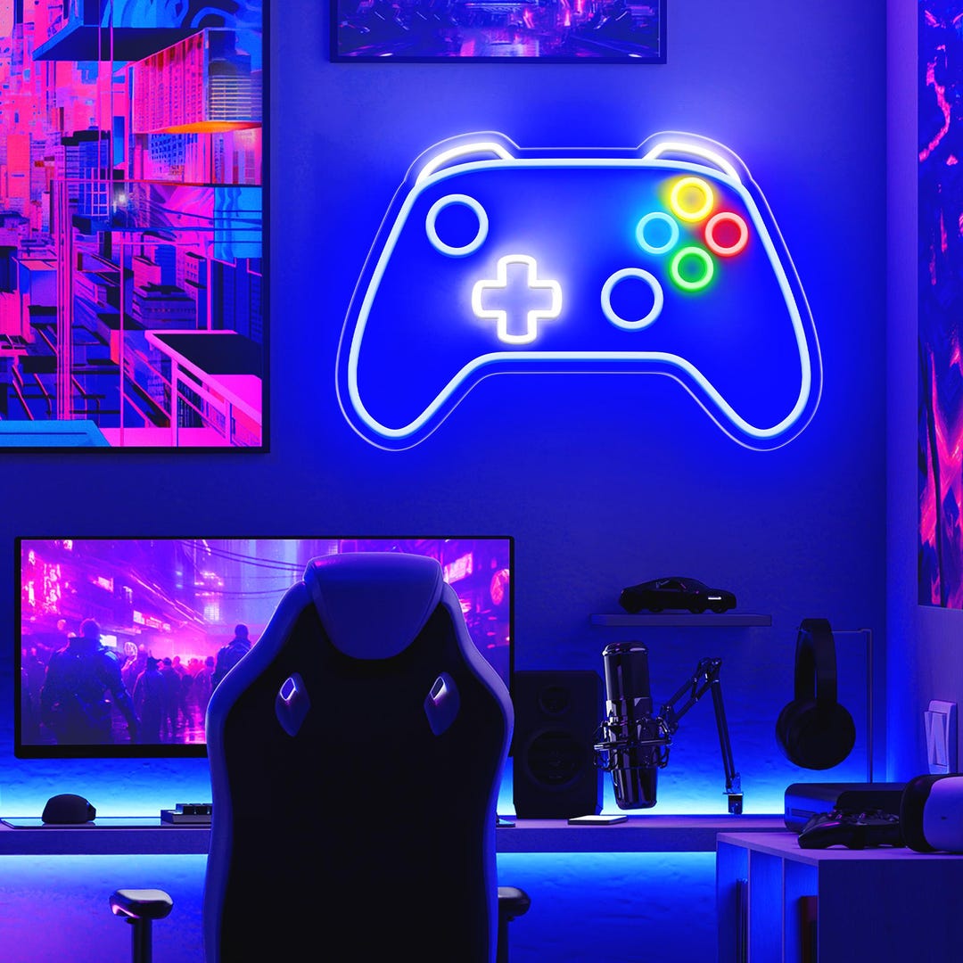 Gamepad Neon Sign, Neon Led Light for Gaming Room Decor, Gamer Gift for ...