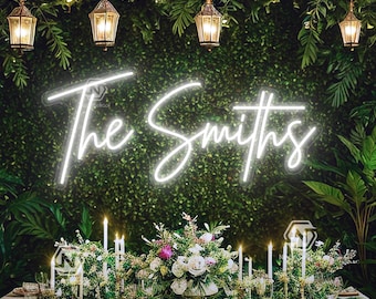 Leuchtreklame Benutzerdefinierter Name, Hochzeit Neonschild, benutzerdefiniertes Hochzeit LED-Schild, personalisiertes Neon, Geschenke für ihn / sie, Verlobungsschild, Hochzeitshintergrunddekor