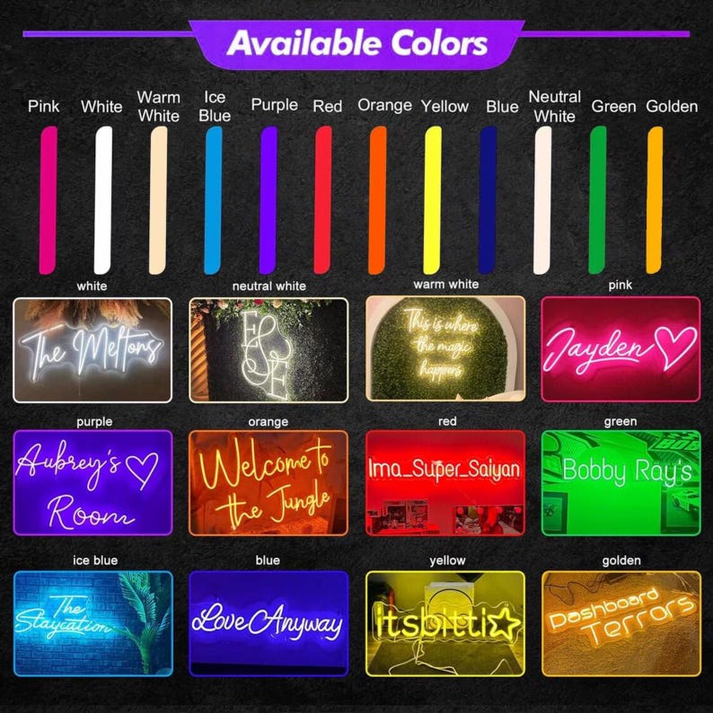 Custom Garage LED Neon Sign, Man Cave Tool Shop Decor, Car Workshop ...
