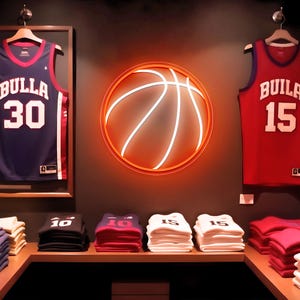 Basketball Neon Sign, Dimmable LED Light, Sports Decor, Birthday Gifts, Bedroom Decor