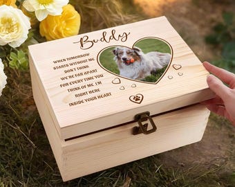 Caja de recuerdo conmemorativa personalizada para mascotas, regalo de condolencias por la pérdida de una mascota, caja conmemorativa para perros y gatos, regalo para amantes de las mascotas, caja de regalo de madera conmemorativa para mascotas
