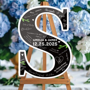 Custom Name Sign Letter a Guest Book, Wedding Guest Book Alternative, Guest Book Alternative Wedding, Letter Guest Book Alternative