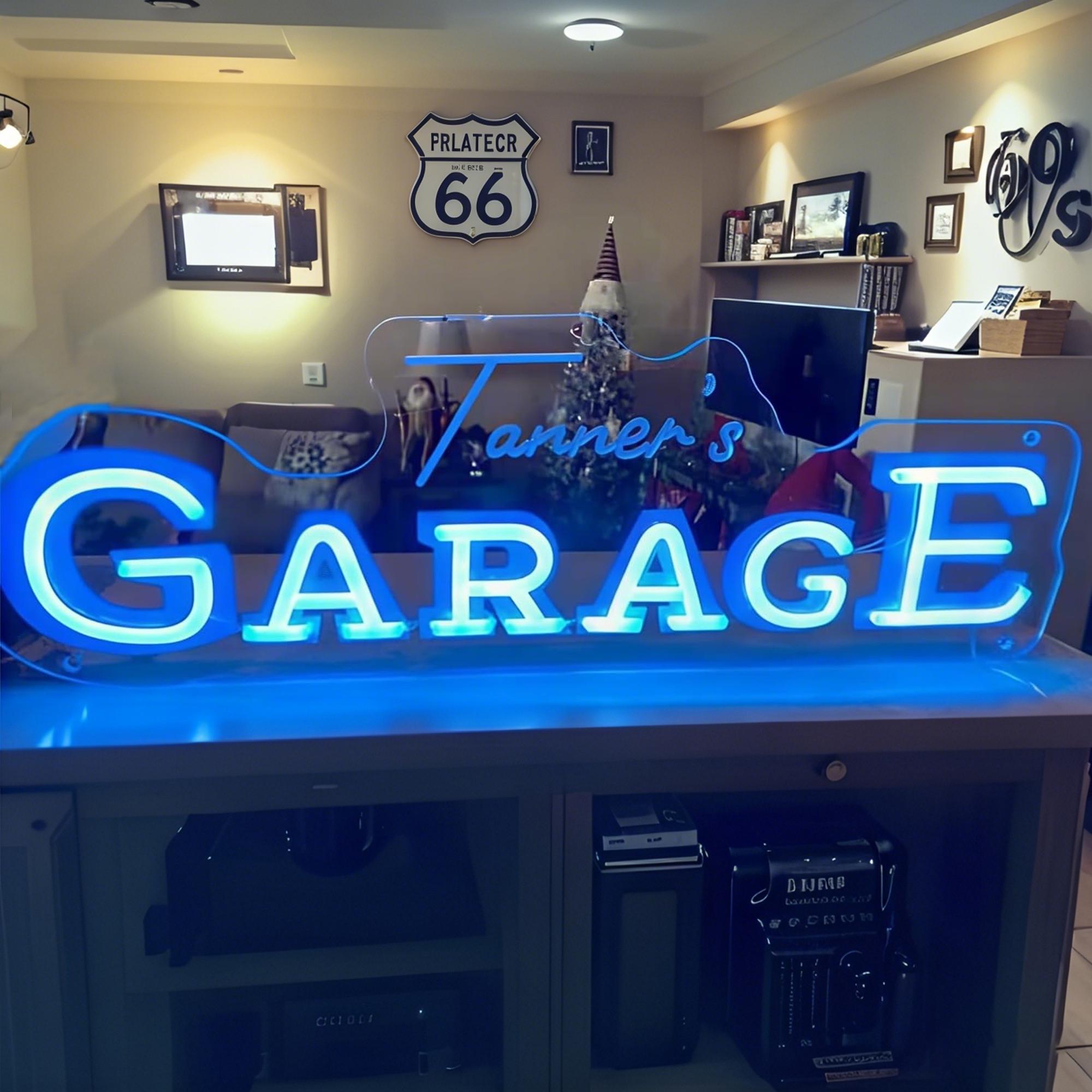 Custom Garage LED Neon Sign, Man Cave Tool Shop Decor, Car Workshop ...