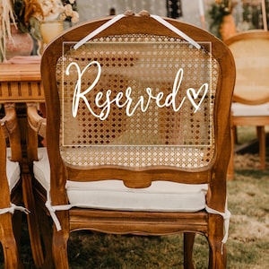 Hochzeit reserviert schild für Hochzeitszeremonie, Dieser Platz ist reserviert Schild, reservierte Reihe Acrylschild für Stuhl, reserviertes Platzschild, Hochzeitsdekor