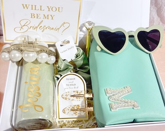 Will You Be My Bridesmaid Personalized Gift Set, Bridal Party Bulk Gift Boxes, Custom Gift for Maid of Honor, Matron of Honor, Flower Girl