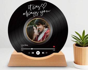 Benutzerdefinierte Musik-Zeichen Geschenk für ihn, personalisierte Foto-Plakette Geschenke für sie, Jahrestag Hochzeitsgeschenke, benutzerdefinierte Foto personalisierte Geschenke