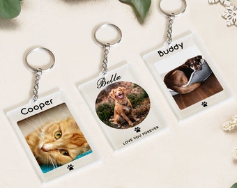 Pet Memorial Keychain Custom, Cat Memorial Sign, Pet Keepsake for Gift,Personalised Dog Memorial Photo Sign, Keychain Pet Memorial Gift,Gift
