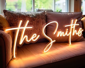 Hochzeit Neonschild, Benutzerdefinierte Leuchtreklame, personalisierte Neon, Geschenke für Sie / Ihn, Verlobungsschild, Hochzeitshintergrund, Empfangsdekor, Party Schild