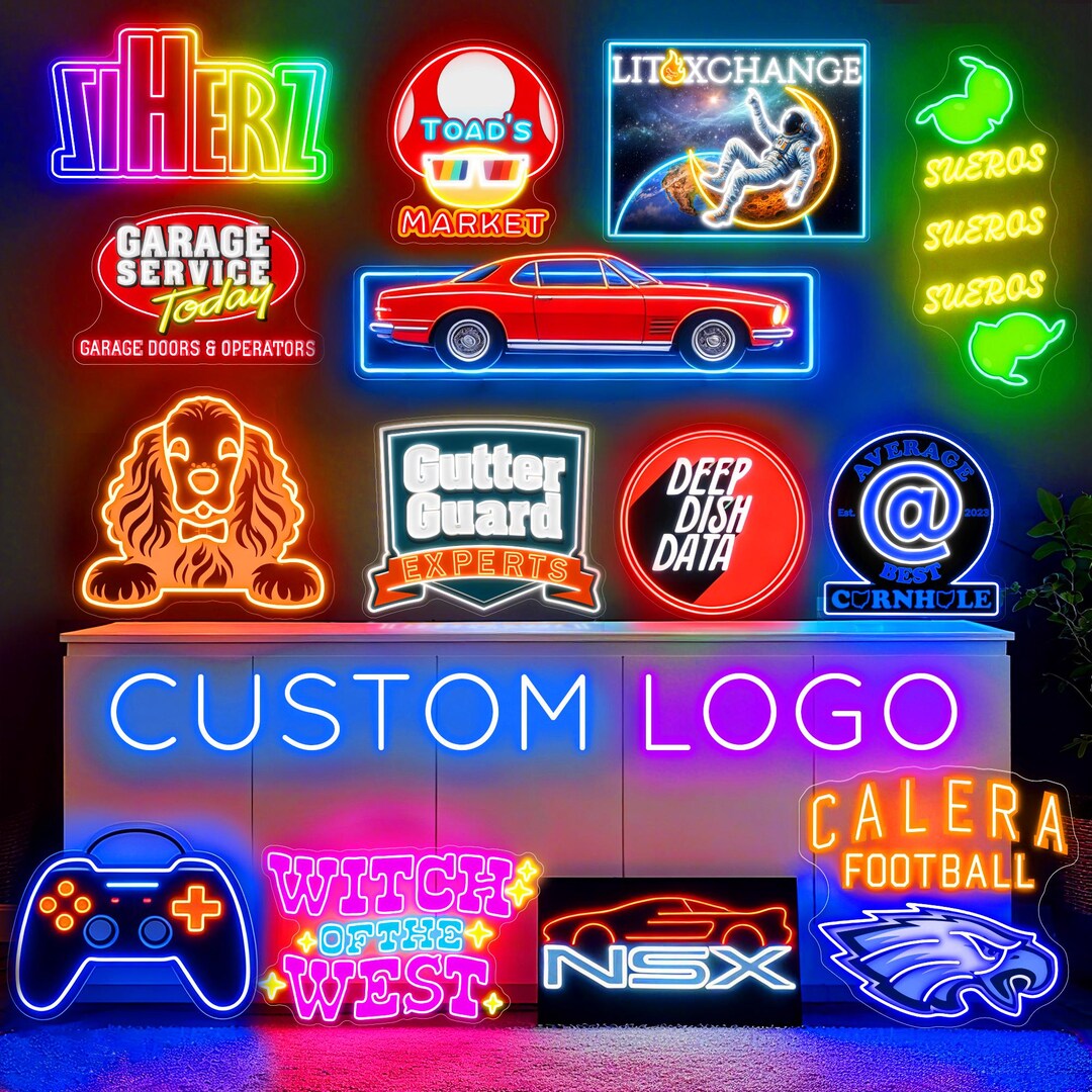 Custom Logo Neon Sign, UV Printing LED Business Sign for Wall Decor ...