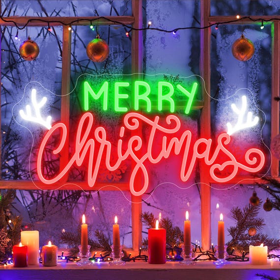 Merry Christmas Neon Sign Custom Christmas Decor, Led Christmas