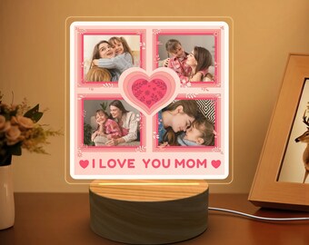 Foto personalizada Night Ligth Regalos del Día de las Madres, Regalos personalizados, Luz de noche del dormitorio, Regalo para la madre, Mejor mamá de todos los tiempos, Luz de nombre personalizado, Regalo