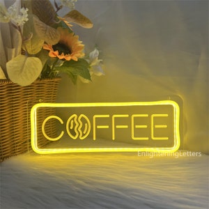 Coffee Neon Sign, Coffee Bar Sign, Custom Neon Sign for Coffee Shop Wall Decor, Led Night Light Personalized Gifts for Opening