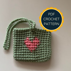 PDF DIGITAL DOWNLOAD | Heart Pouch accessory crochet pattern | instant download | English instructions | cute small AirPods case