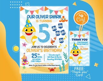 Baby Shark Birthday Invitation - Etsy