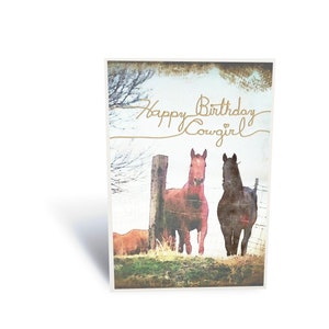 Feliz Aniversário Cowgirl, Aniversário de Cavalo, Cartão de Aniversário de Cowgirl, País, Fazenda, Para Ela, Presente