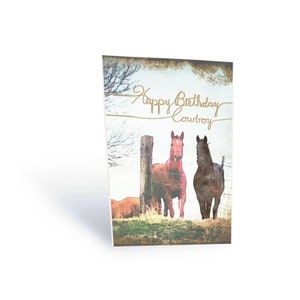 Alles Gute zum Geburtstag Cowboy, Pferdegeburtstag, Cowboy Geburtstagskarte, Land, Bauernhof, für ihn, Geschenk