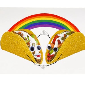 Taco Love, Cartão de Dia dos Namorados, Cartão de Aniversário, Lésbica, Gay, Arco-íris, Taco para Taco
