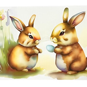 Coelhinhos da Páscoa, Cartão de Páscoa, Feliz Páscoa, Arte Original, Presente