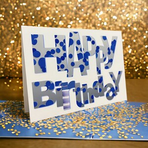 Blue Confetti, Birthday Confetti Cake, Happy Birthday, For Him, For Her, Birthday Card