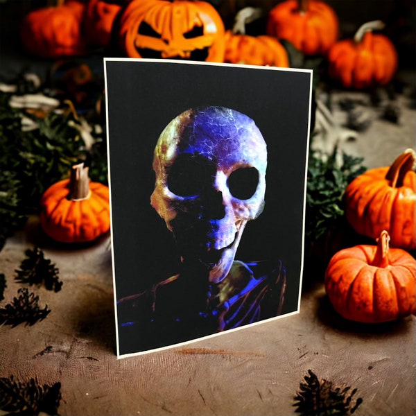 Skeleton Portrait, Halloween Card, Horror, Scary, Unique, Halloween Gift