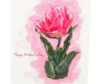 Tulip Mother's Day Card, Pink, Spring, For Mom, Happy Mother's Day, For Her