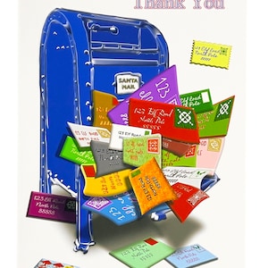 Tarjeta de agradecimiento para el cartero, correo de Santa Claus, tarjeta de Navidad, cartas a Santa Claus, regalo, tarjeta de agradecimiento, cartero, repartidor