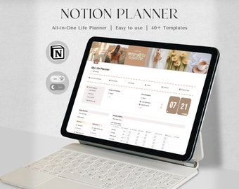 Notion Planner | Notion Template | ALL-IN-ONE Life Notion Planner | Daily Adhd Notion Templates | Aesthetic Life Notion Planner | Light+Dark