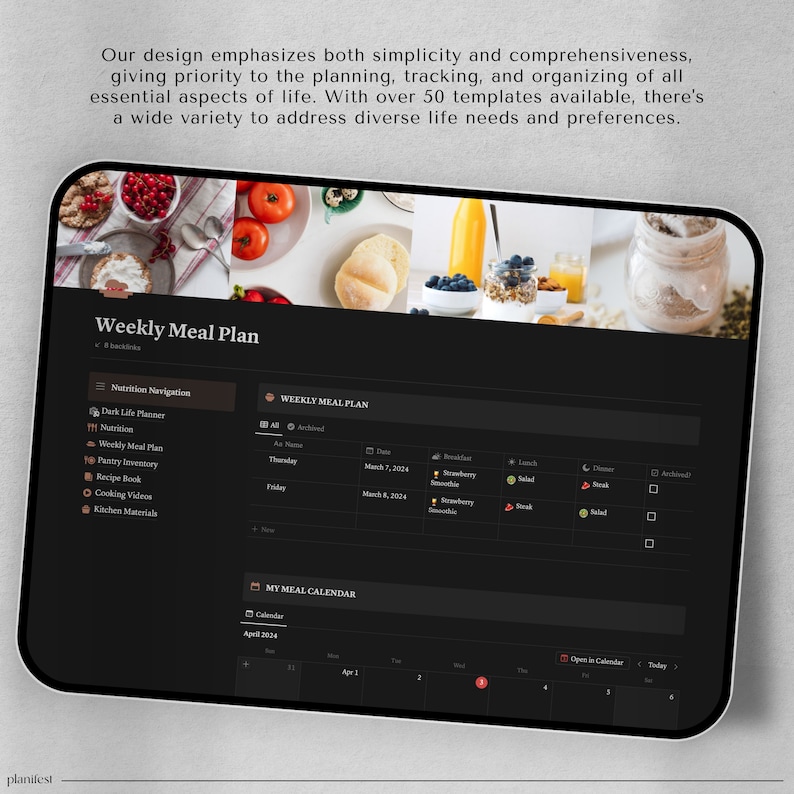 Notion Template: Comprehensive Life Planner Dashboard | Dark Mode for Enhanced Organization | Personalized Digital Planner with Aesthetic Design
