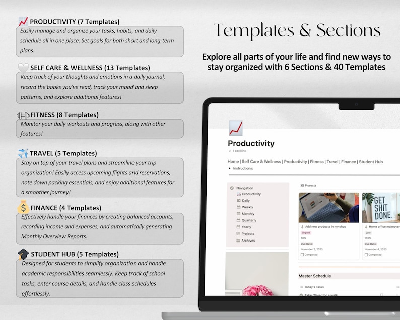 Adult ADHD Notion Templates | Digital Planner for Focus and Productivity