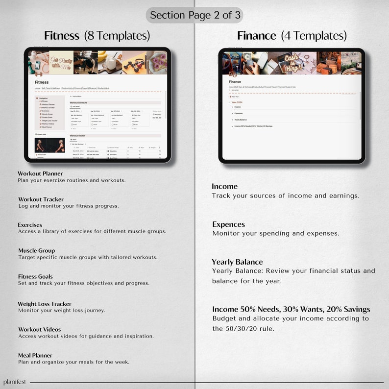 Notion Journal | Notion Layout | Complete Life Notion Journal | Daily Notion Templates for ADHD | Elegant Life Notion Journal | Light and Shadow