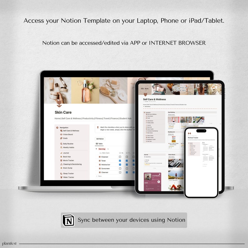 Notion Planner | Notion Design | Complete Life Notion Planner | Notion Templates for Daily ADHD Management | Trendy Life Notion Planner | Light & Dark Mode