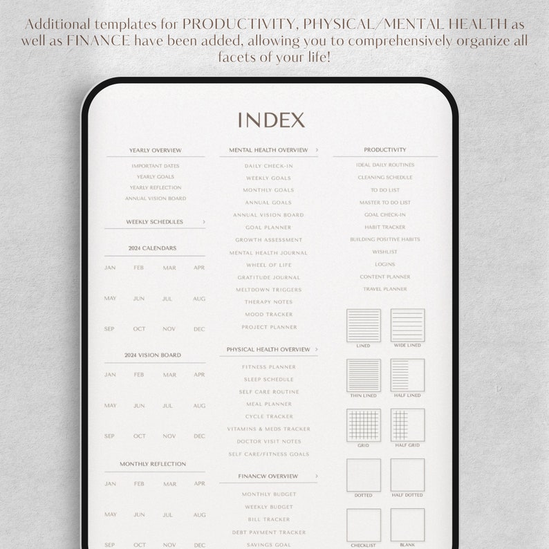 2024 Digital Planner 2024 Goodnotes Planner Monthly, Weekly, Daily