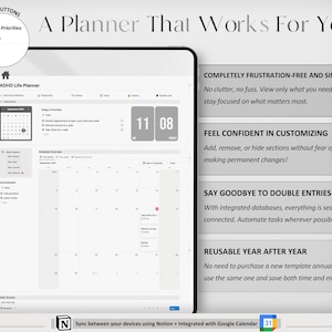 Notion Dashboard for ADHD Planners | Adult ADHD Focus and Productivity Tools